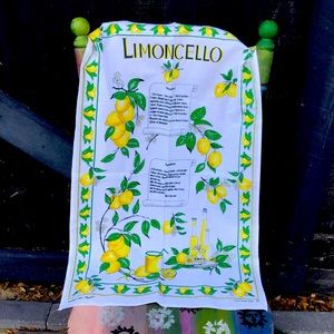 Monveni R LIMONCELLO Vintage Made in Italy Lemon Barware Tablecloth Drink Recipe